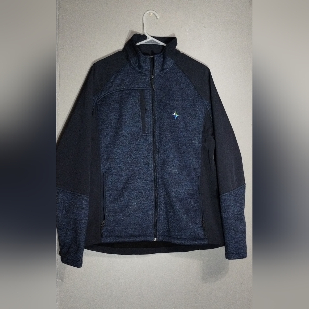 Elevate Sport Blue Softhell Zip Front Jacket Sz (L)